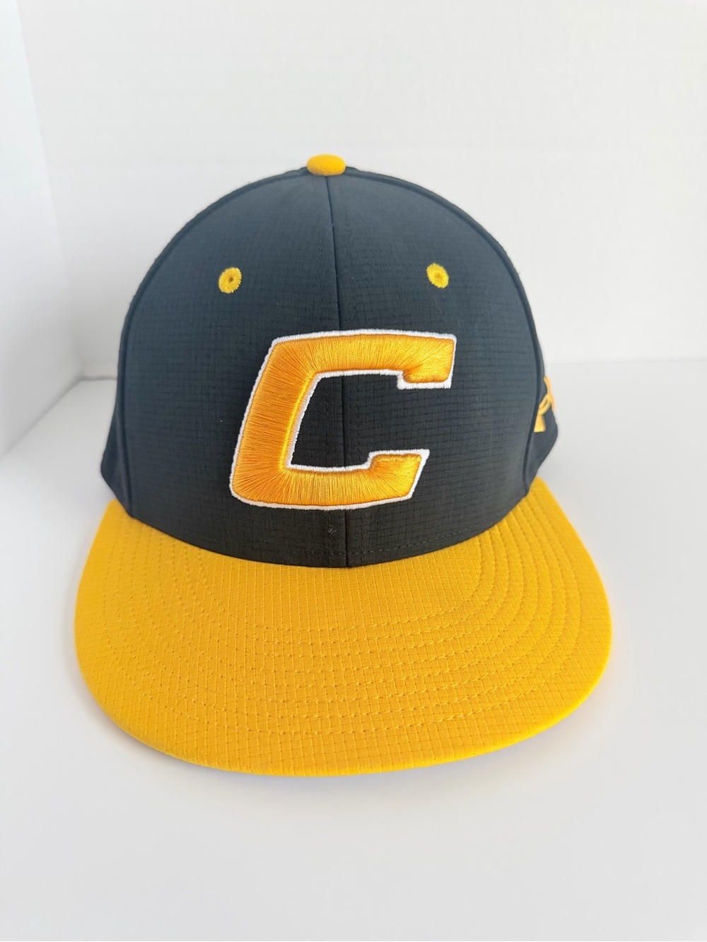Under Armour Black and Gold Baseball Cap with Embroidered 'C' - size Small